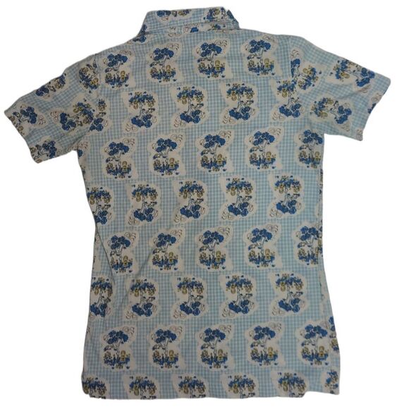 VINTAGE 70s cottagecore plaid dagger disco collar button up whimsical top S - Picture 3 of 8